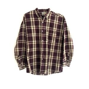 Gordon and James | Mens Size L Red Flannel Plaid Button Down Shirt Long Sleeves